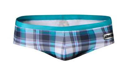 GANYANR Brand Swimming Trunks Swimwear Men Sunga Swimsuit Bikini Gay Sexy Swim Shorts Plaid Briefs Low Waist Bulge Pouch 2017