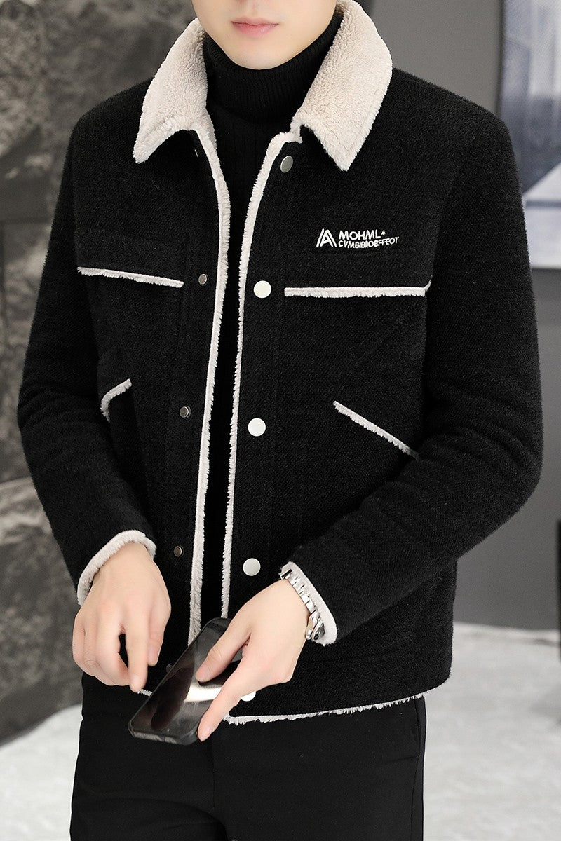 2023 Winter Men's Woolen Jacket Plus Velvet Padded Warm Trench Coat Fashion Casual Business Streetwear Overcoat Men Clothing