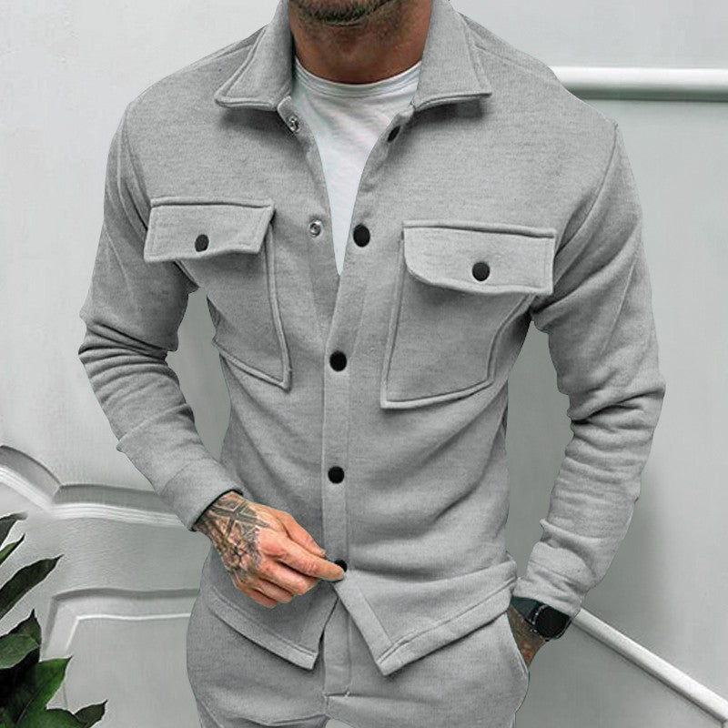 2024 Cross Border Amazon Winter New Men's Fleece Jacket Fashion Casual Jacket