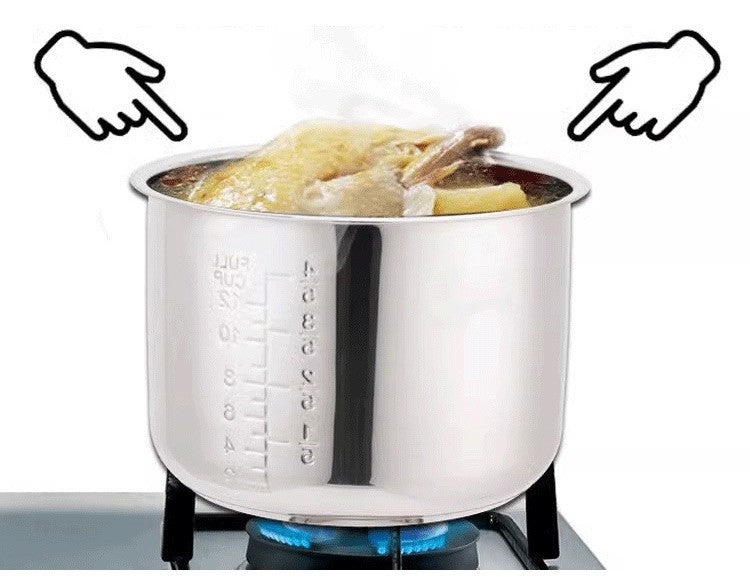 Panela de pressão de 5L de aço inoxidável, panela interna, panela interna, panela de substituição para panela de micro pressão