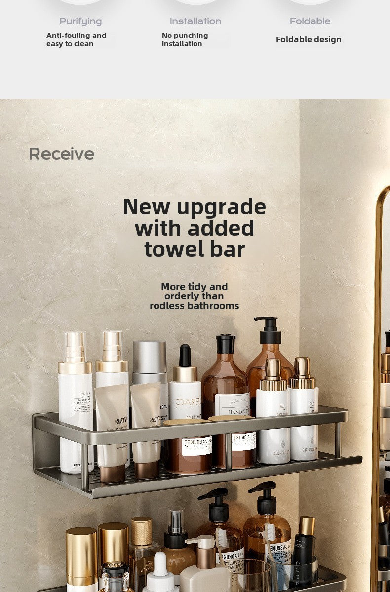 Toilet storage rack, non perforated washbasin, light luxury bathroom, wall mounted toilet, toilet wall storage rack