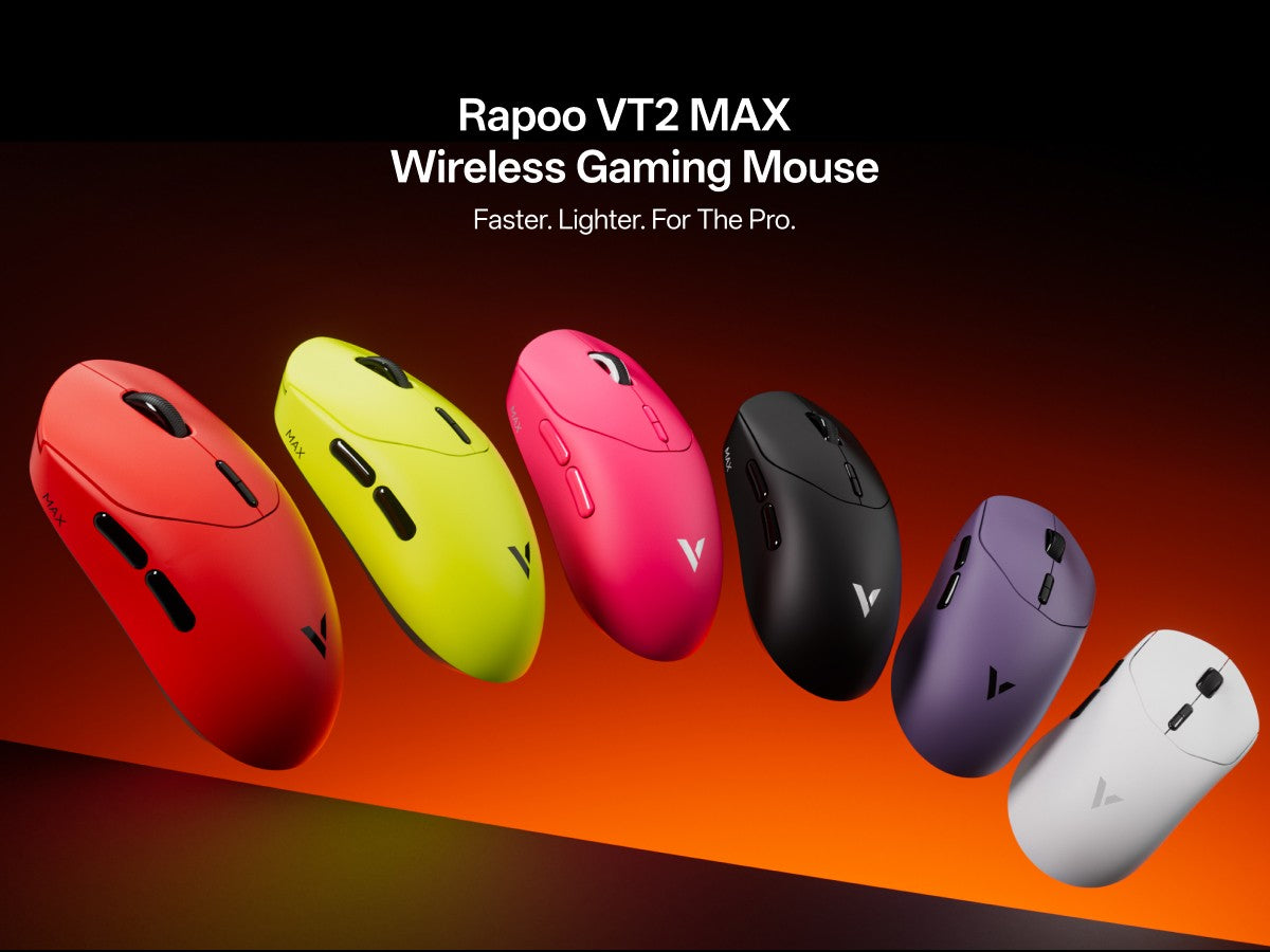Mouse Gamer Sem Fio Rapoo VT2 MAX E-sports com Sensor Óptico de Taxa de Sondagem de 8K, Design Ergonômico, Leve (53g) para PC e Laptop