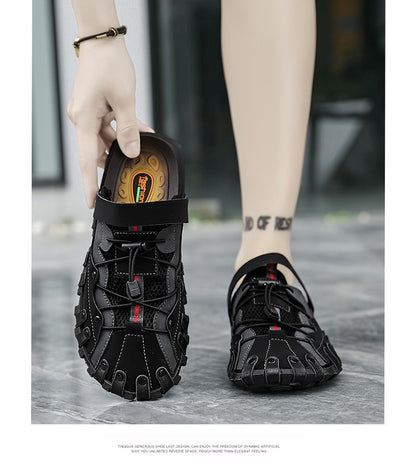 Men plus size Baotou casual sandals summer soft-sole non-slip outdoor beach shoes fashion youth outdoor dual-use sports slippers