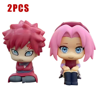 Anime Naruto Cute Sakura Haruno Gaara Sitting Posture Cartoon Action FigureModel PVC Kids Toys Car Decoration Gift
