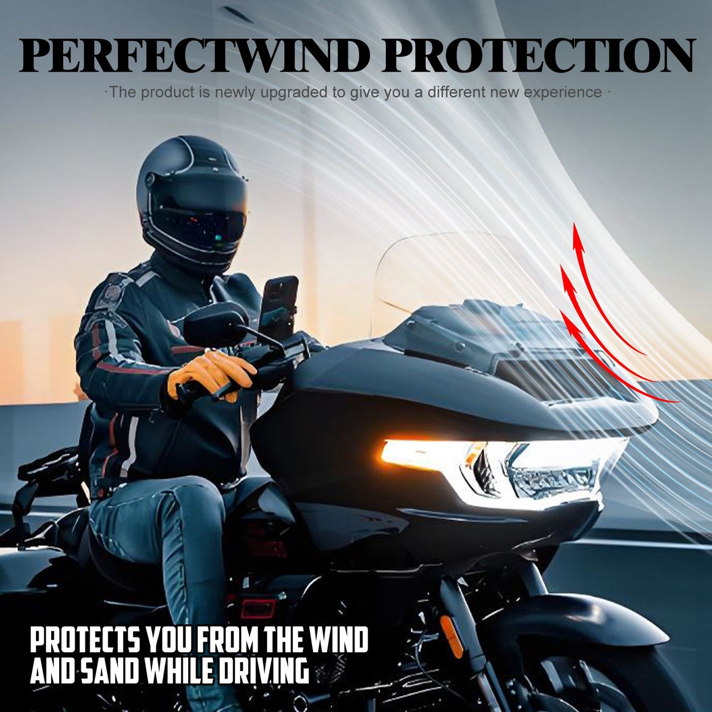Para-brisa de motocicleta 10" Carenagem Defletor de vento Para-brisa ABS para Harley Touring CVO Road Glide 2023 2024 2025 FLTRX FLTRXSE