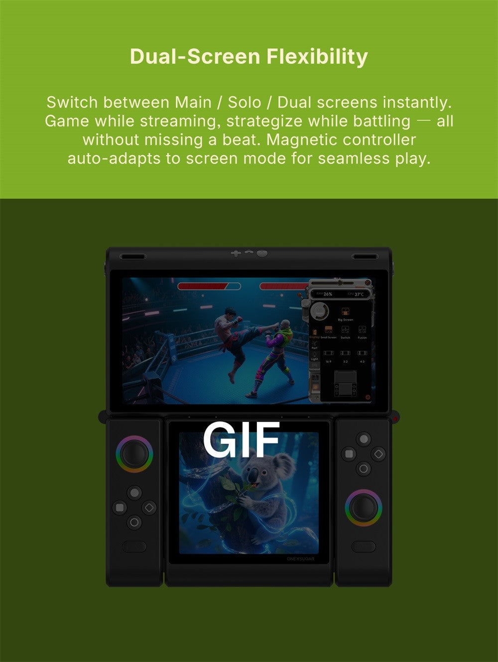 OneXugar SUGAR 1 Foldable Dual OLED Handheld Game Console Android 14 Snapdragon G3 Gen3 16GB 512GB Portable Gaming Handheld