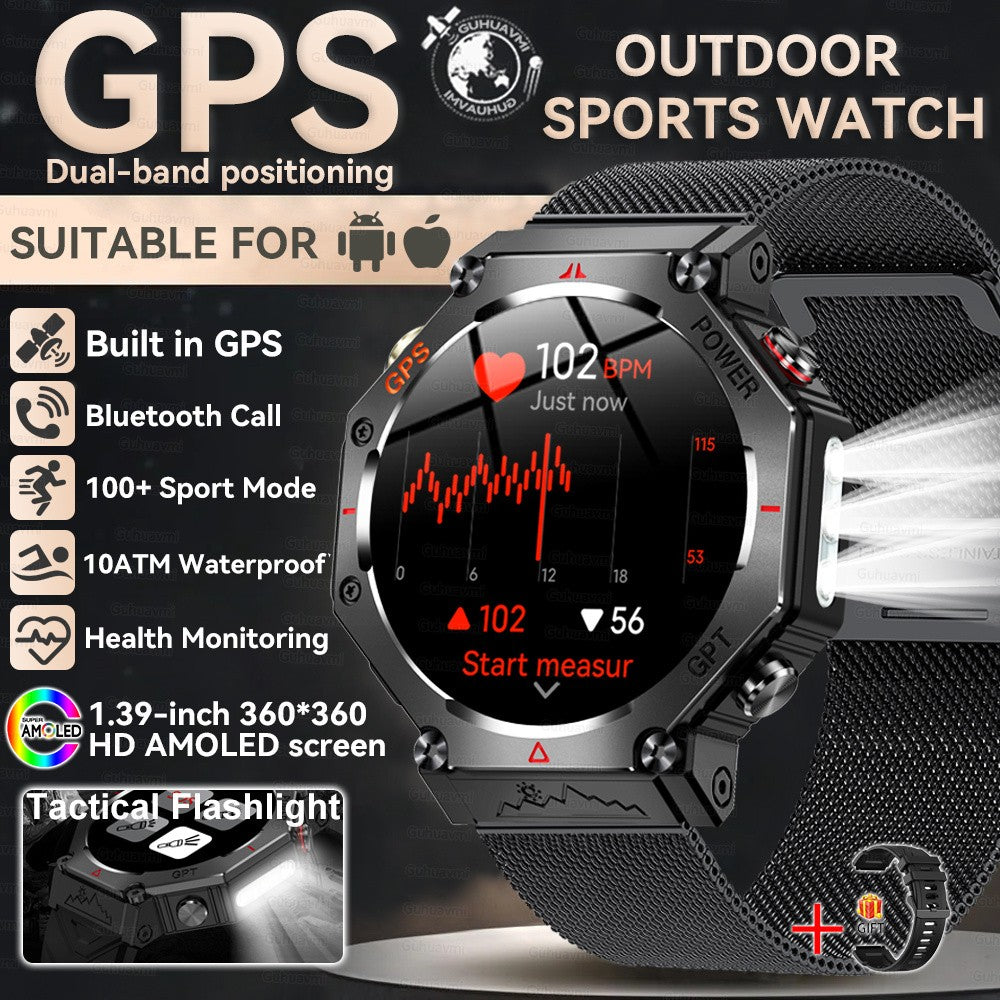 2025 Novo Smartwatch T-Rex 3 Ultra GPS Masculino 10ATM IP68 À Prova D'água GNSS de Banda Dupla Integrado Bússola Smartwatch Esportivo Militar