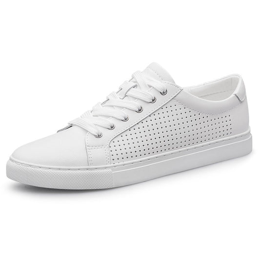 New Sneakers Men Shoes Genuine Leather Mens Casual Shoes Flat Male Footwear Fashion Black White Shoes Tenis Masculino Skateboard