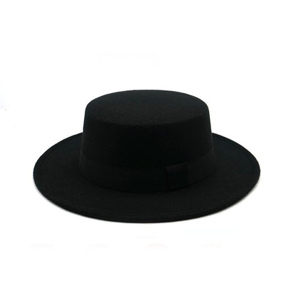 Winter Autumn Fashion Women Men Unisex Wide Brim Panama Hat Autumn Winter Gentleman Elegant Jazz Church Cap Beige Black Red