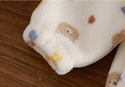 Autumn Winter Kids Thick Fleece Pajama Sets  Korean Cartoon Toddler Girls Fashion Plush Warm Outfits 1-4Y Boys Home Wear Suit