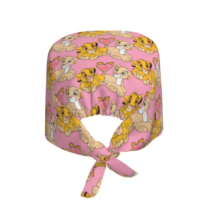 Boné cirúrgico personalizado O Rei Leão, divertido, para homens e mulheres, chapéu de esfoliação, gorro de enfermeira para dentista