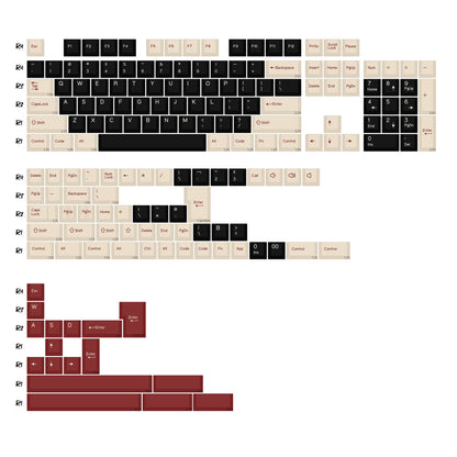 KBDiy GMK Jamon Keycap Red Retro PBT ISO Double Shot Cherry Profile Keycaps For MX Switches 60 Mechanical Keyboard Gamer Key Cap