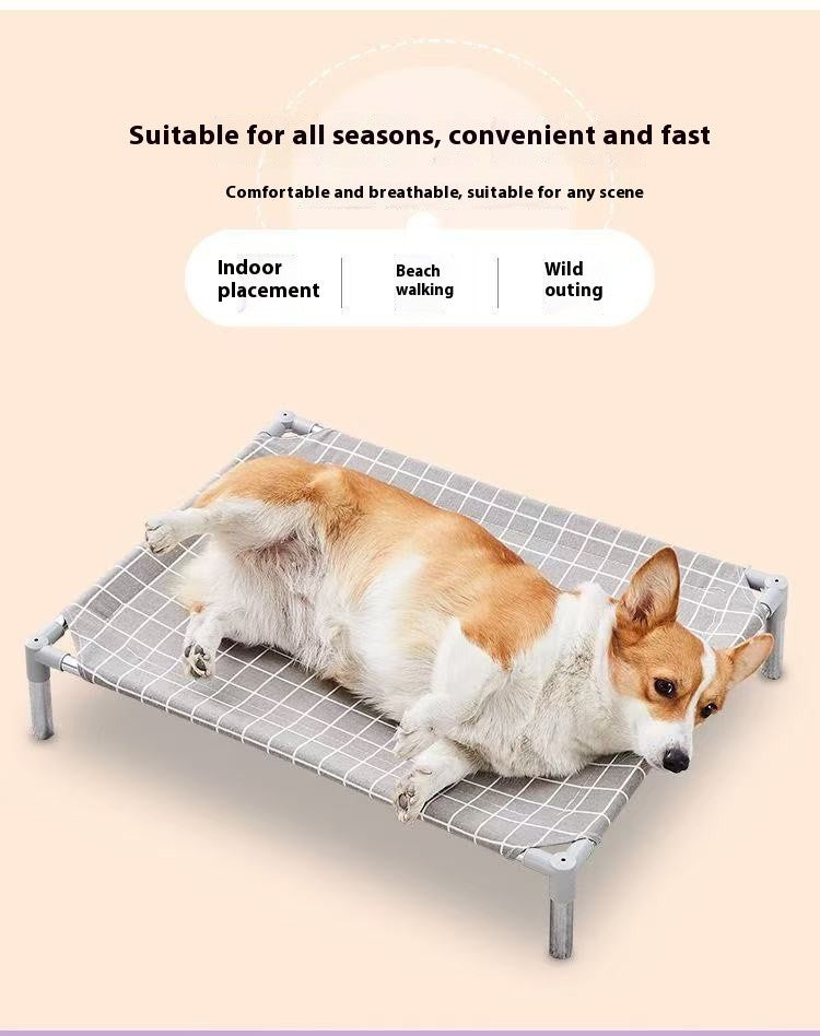 Cama Elevada para Pets com Estrutura em Aço Inoxidável - Cama para Cães Militares para Todas as Estações Removível Lavável Fora do Chão para Pequenos Pets
