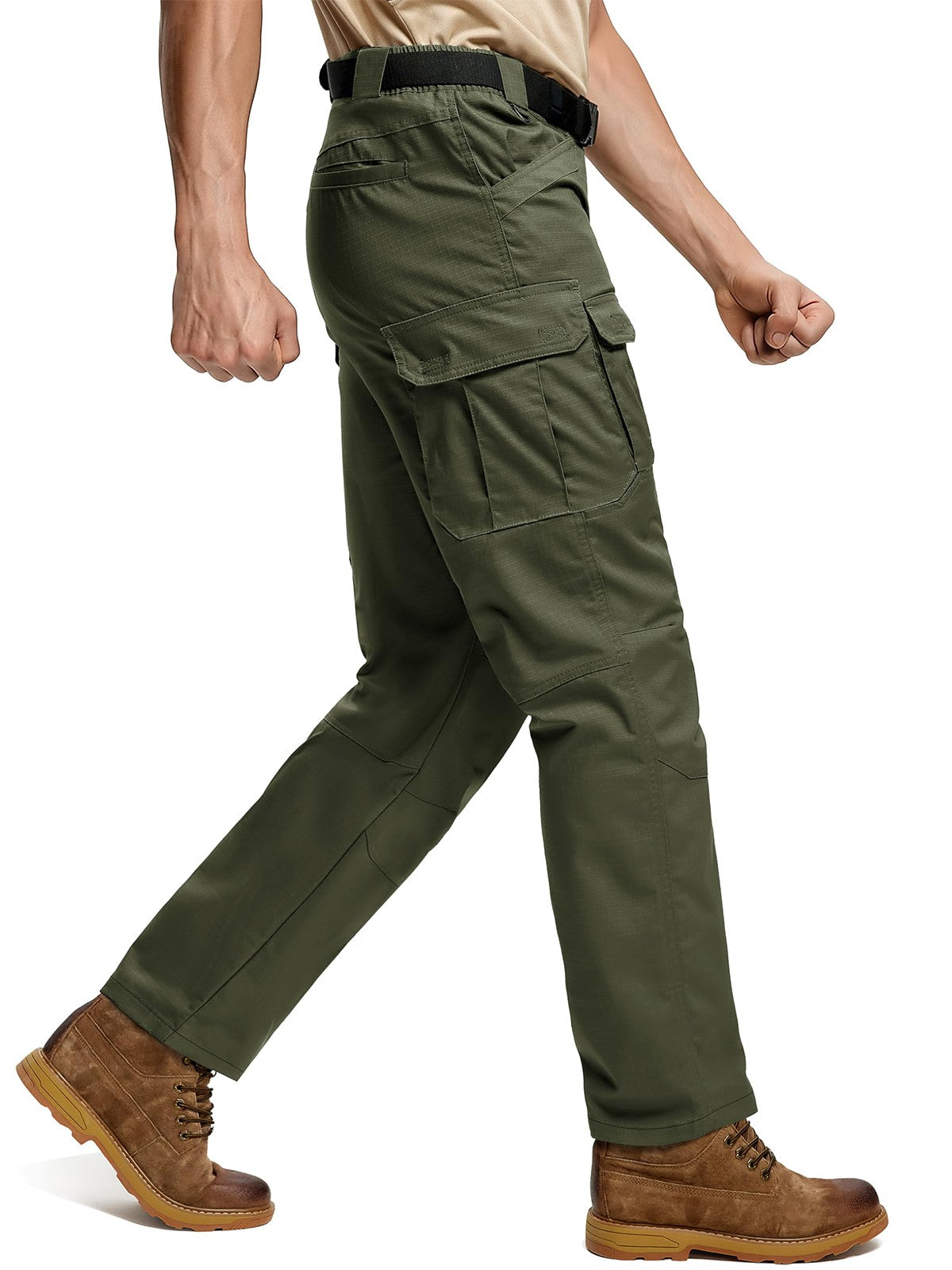 TACVASEN Mens Lightweight Hiking Pants Waterproof Ripstop Lightweight Breathable Stretch Work Tactical Outdoor Trousers 8 Pocket