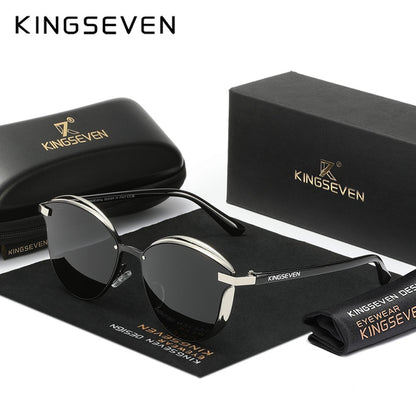 KINGSEVEN Trend Luxury Cat Eye Women's Glasses Polarized Sunglasses UV400 Lens for Lady Travel Eyewear