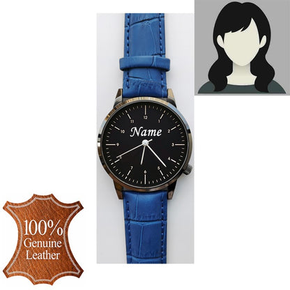 Free Personalized Engrave with Your Name Logo Text Men's Women's Mesh 3 ATM Water Resistant Wristwatch Customized Wrist Watch