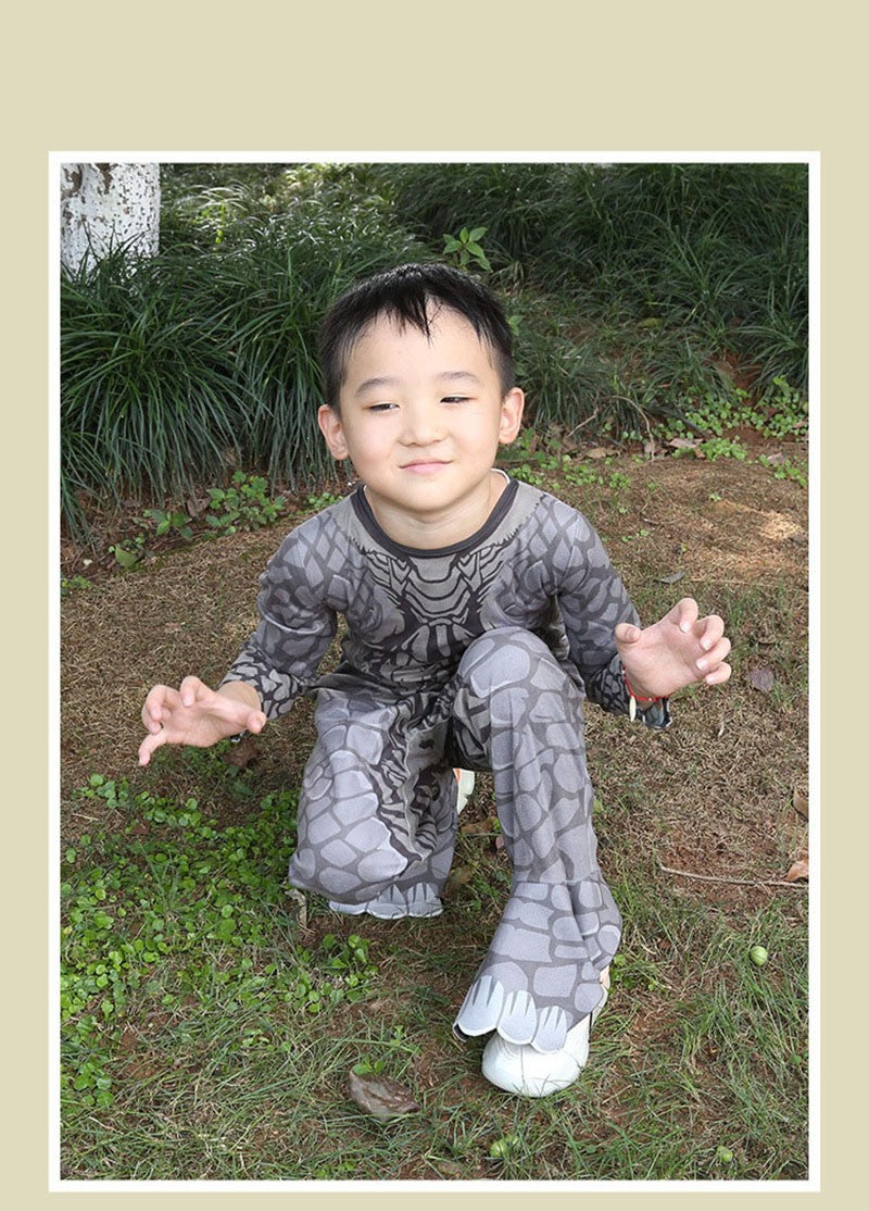 Monster Cosplay Animal Costume Dinosaur Halloween Bodysuit  Kid Boys Girl Funny Jumpsuit Carnival For Toddler Child Catsuit+Mask