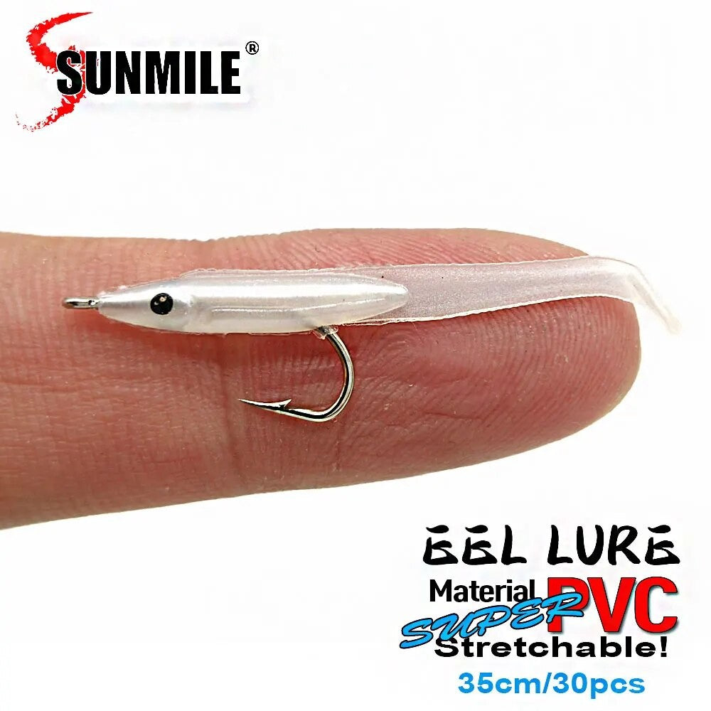 SUNMILE 30 unidades de isca de pesca macia de enguia 35 mm Equipamento de pesca Wobblers Iscas de peixe Carpa Leurre Souple Iscas macias