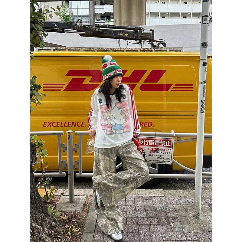 ZHIZOU Women Gothic Baggy Y2k Jeans American 2000s Style Embroidery Jean Pants Vintage Harajuku Oversize Denim Trousers Autumn