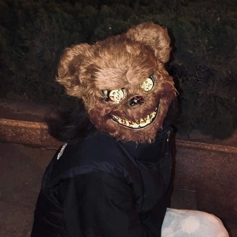 Hot Bloody Rabbit Bear Luminous LED Mask Halloween Horror Bunny Mask Carnival Party Props Cosplay Dress Up Headgear