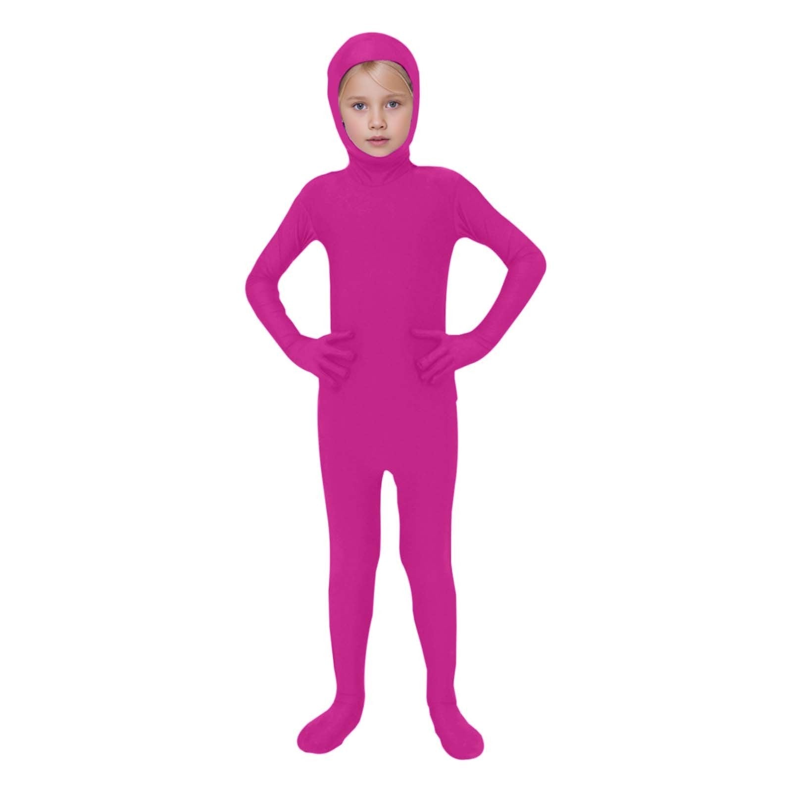 Kids Invisibility Jumpsuits Role Play Tights Full Body Suit Solid One-Piece Jumpsuit Halloween Costume Funny Romper Performance