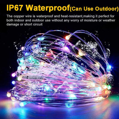 Outdoor LED Solar Fairy String Lights Waterproof Garden Decoration Garland 8Modes Copper Wire Light For Street Patio Christmas