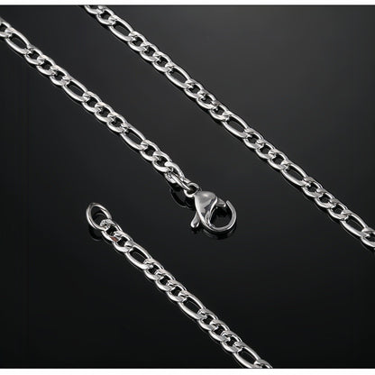 3mm NK Stainless Steel Chain Necklace Hip Hop Figaro Men Necklace Fashion Chain Jewelry Accessories