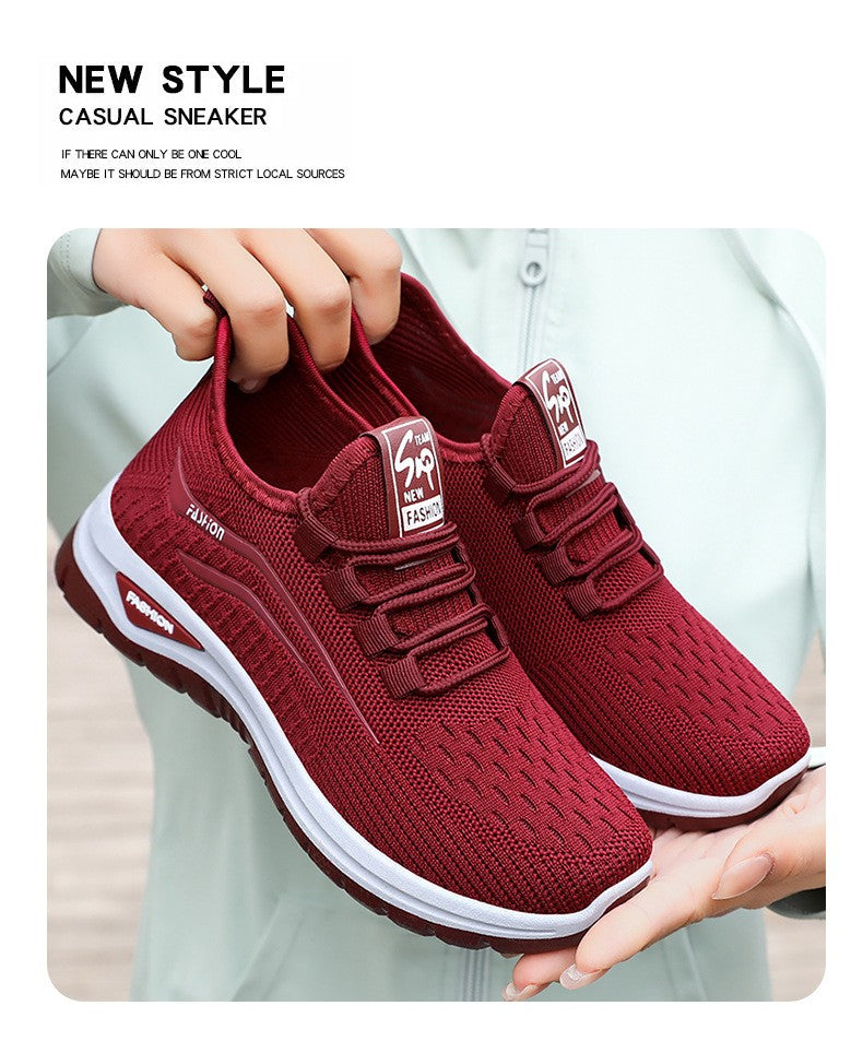 Autumn Women Casual Shoes Breathable Walking Mesh Lace Up Flat Shoes Sneakers Women Tenis Feminino Pink Zapatillas De Mujer