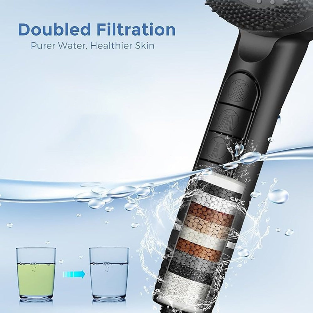 Shower Head High Pressure Doubled Filtration Multi-function Water Outlet Modes Silicone Shower for Bathroom Accessories