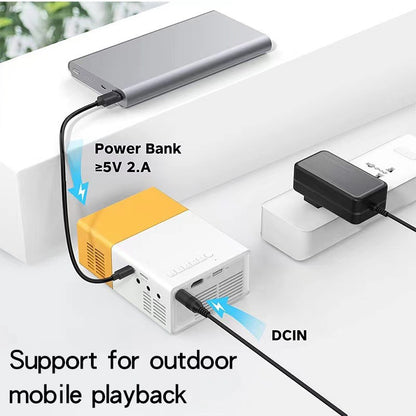 Mini projetor portátil YG300 com suporte a memória de ultra-alta definição para HDTMI, USB e SD, para cinema ao ar livre e projeção de home theater