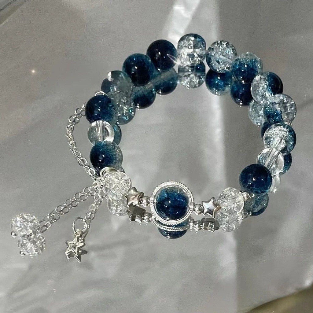 Nova pulseira de cristal com contas simples para mulheres meninas coreanas ins flor raposa pena borla pulseiras melhores amigas joias presentes 2024