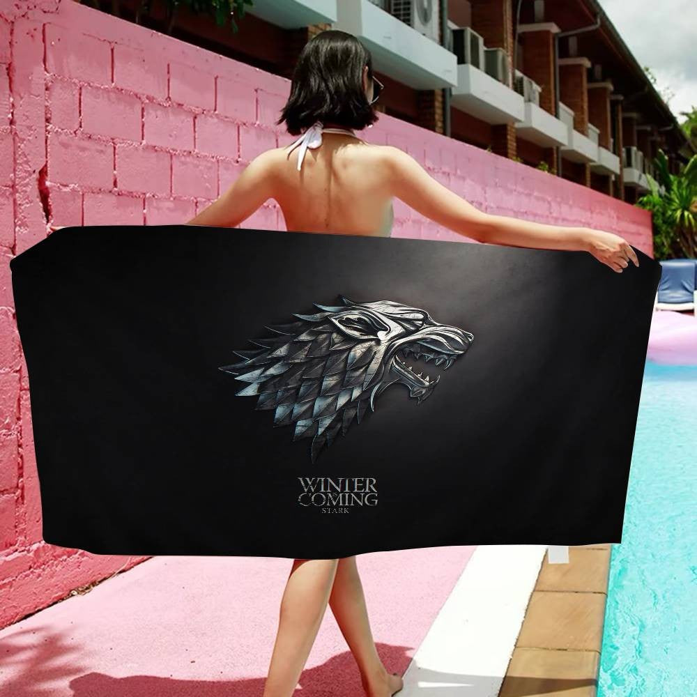 Film G-Game Of T-Thrones Microfiber Blanket Quick Drying Beach Towels Oversized Printing Super Absorbent Pool Towel Blanket