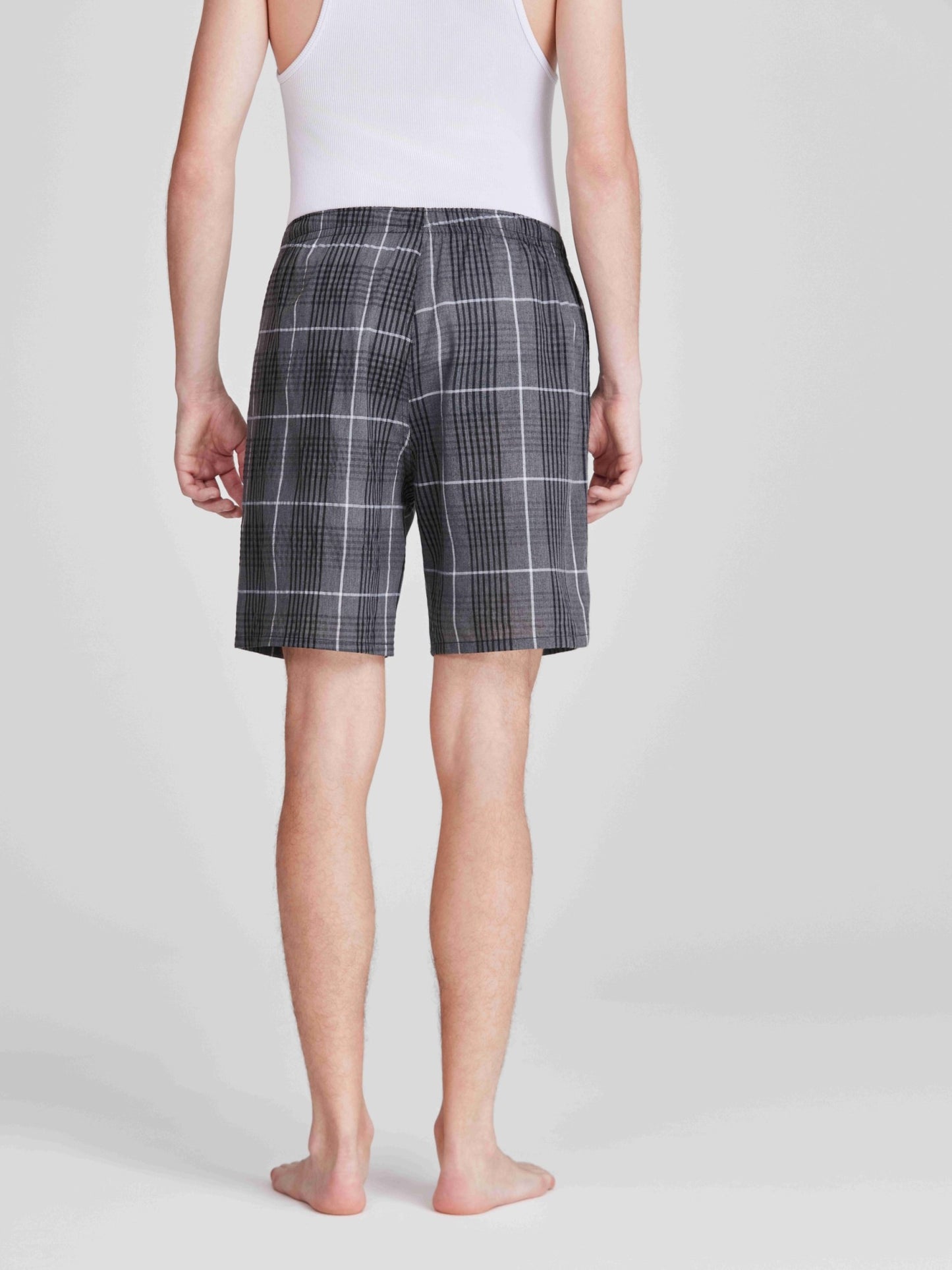 3pcs Mens Pajama Pants Woven 100% Cotton Classic Plaid Shorts Sleepwear Casual  Comfortable with Button and Drawstring Pockets