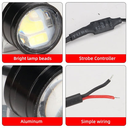 1 Par Moto Flash Estroboscópico Olho de Águia Luz Diurna Moto Lâmpada de Nevoeiro Farol Acessórios para Moto