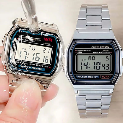 F91W Luxury Watch Waterproof Retro Digital Stainless Steel Sports Military Watches Men Women Electronic Wrist Watches Clock