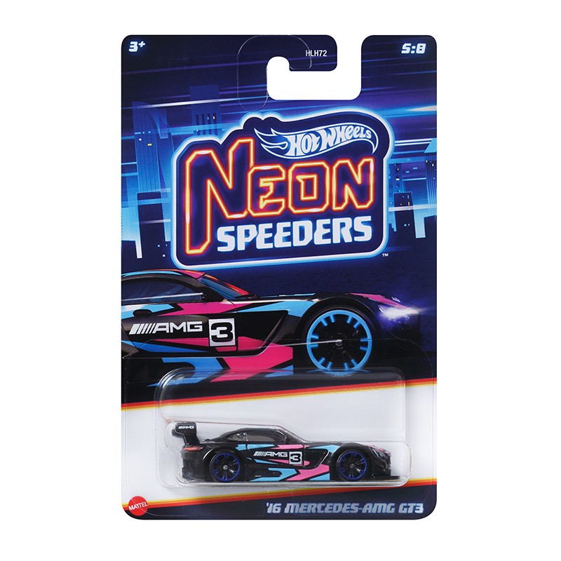 Hot Wheels Neon Speeders Series 8 Diecast Car Set 1/64 Scale Models Mazda RX-7 Datsun 510 B C D HLH72 Collectible Toy Xmas Gifts