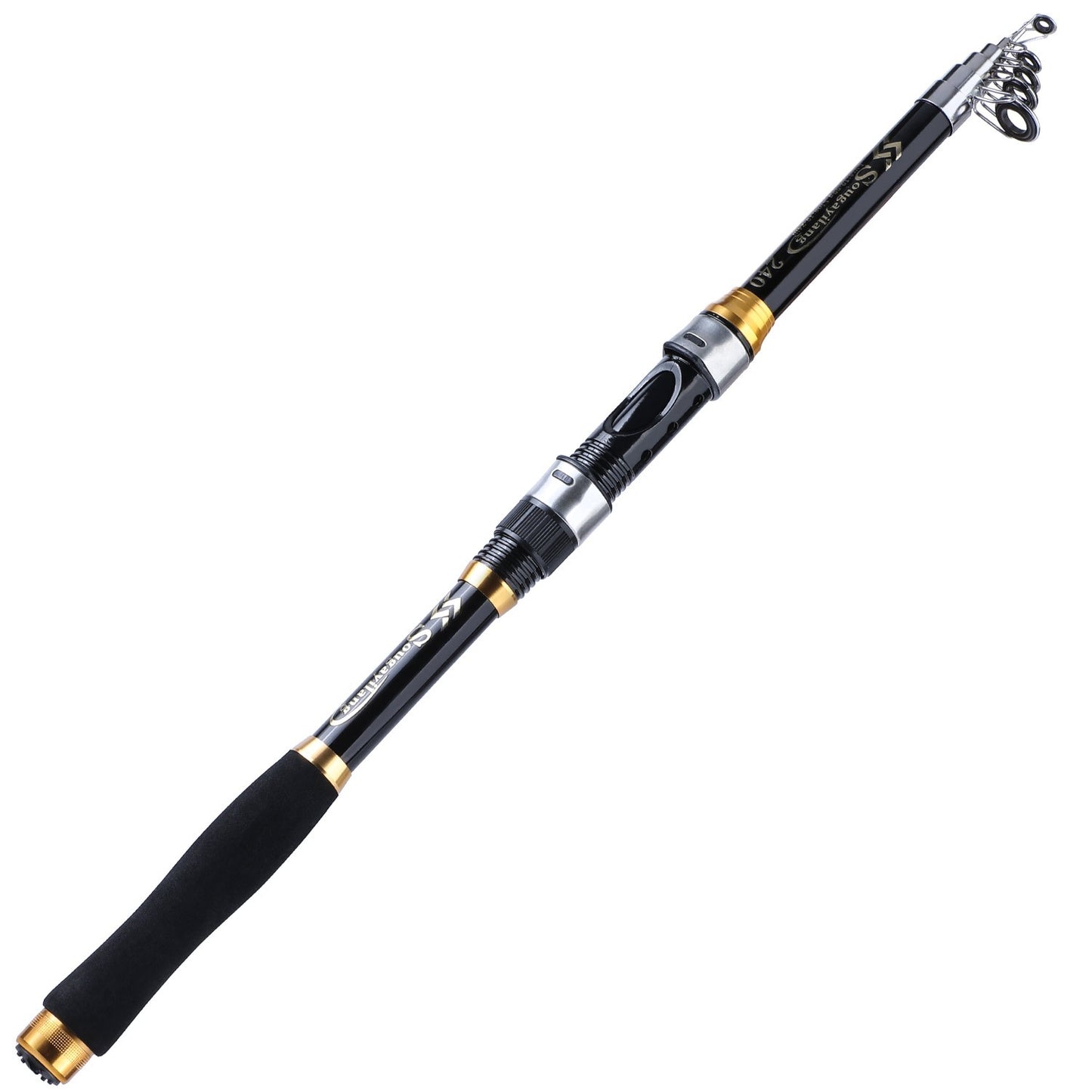 Sougayilang 4 Cores Vara de Pesca Telescópica 1.8m-3.3m Fibra de Vidro Cabo EVA Carpa Vara de Spinning Peso de Pesca 5kg