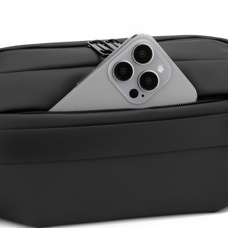 1 men's multifunctional sports waist bag - multi-layer zipper closure, adjustable chest bag, sports style crossbody bag