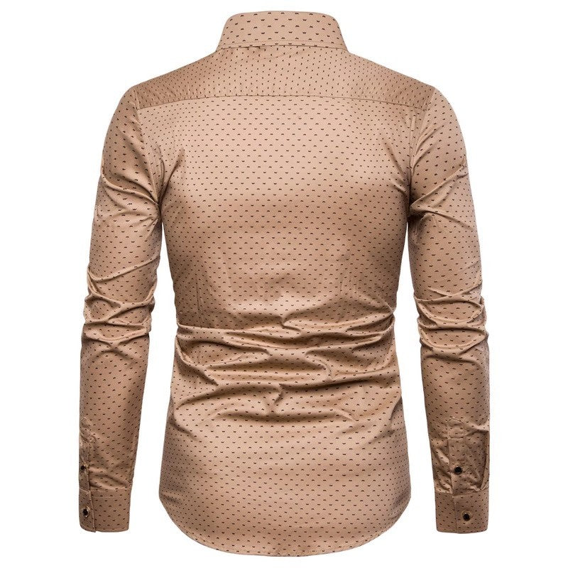 New Arrival 2025 Spring Men's Long Sleeve Shirts | Fashionable Single-Breasted Cotton Shirt in Blue Green Khaki Grey | Available