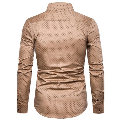 New Arrival 2025 Spring Men's Long Sleeve Shirts | Fashionable Single-Breasted Cotton Shirt in Blue Green Khaki Grey | Available