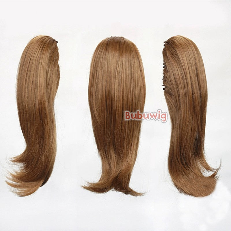 Bubuwig Cabelo Sintético 22 Cores 30cm Curto Liso Rabo de Cavalo Único Moda Anime Preto Vermelho Azul Perucas Cosplay Resistente ao Calor