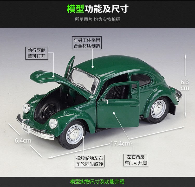 Maisto Diecast 1:24 Scale Volkswagen Beetle Alloy Retro Vintage Car Model Ornaments Collection Souvenir Ornaments Display