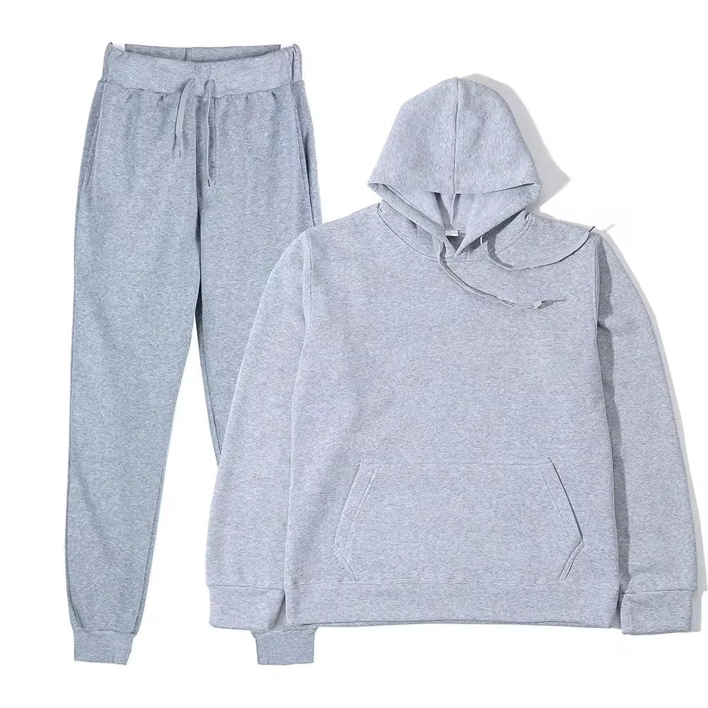 2025 Men's Autumn and Winter New Solid Color Hoodie+pants Two-piece Set Fashionable Casual Sports Set Size S-3XL Men's Tracksuit