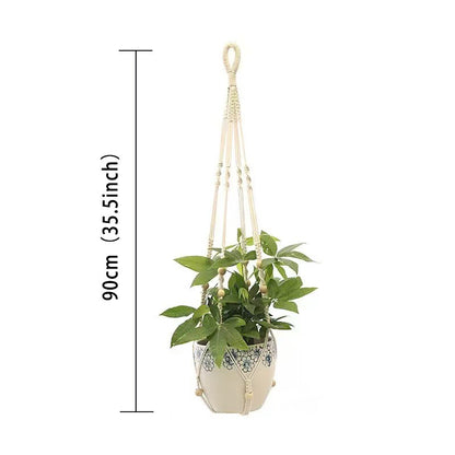 Hanging Plant Handmade Macrame Plant Hanger Flower Pot Planter Hanger Wall Decor Courtyard Garden Hanging Planter Hanging Basket