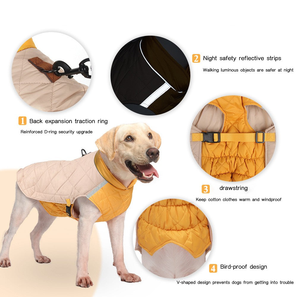 Roupas de inverno para cães colete à prova d'água jaqueta para cães pequenos e grandes casaco quente para cães de estimação roupas acolchoadas para buldogue francês
