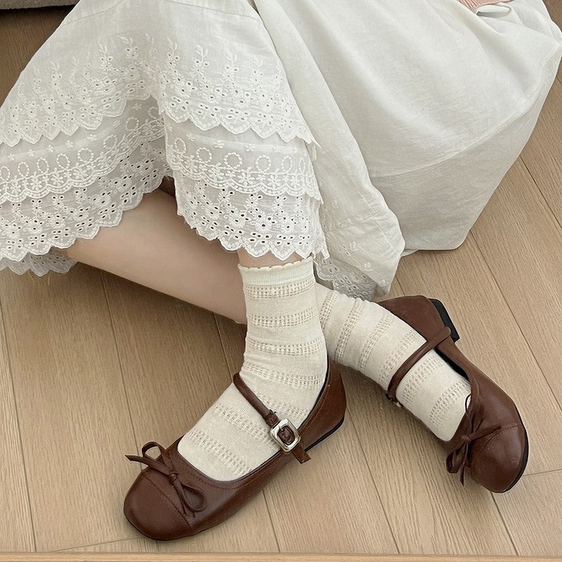 Designer Spring Women Mary Jane Shoes Fashion Square Toe Ladies Comfort Soft Sole Flats Women's Comfort Ballerinas Shoes