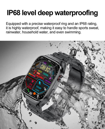 Smartwatch 2025 Novo ECG Chamada BT Feminino Frequência Cardíaca Lipídios Sanguíneos Ácido Úrico Saúde Monitores AI Voz 650mAh Esportivo