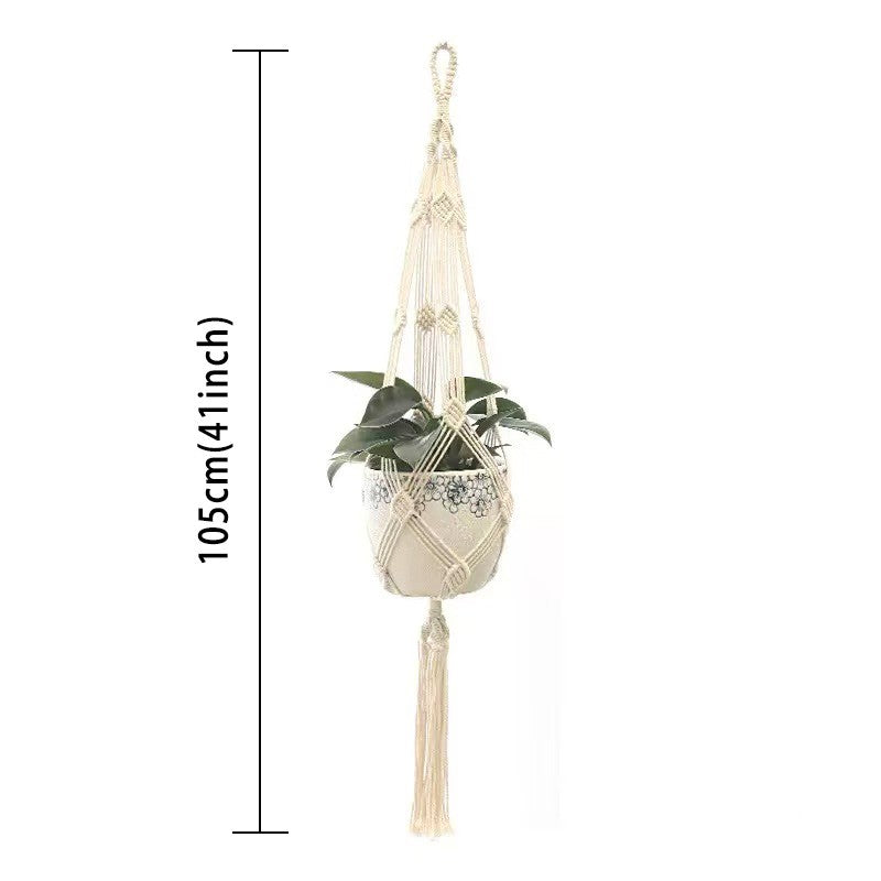 Hanging Plant Handmade Macrame Plant Hanger Flower Pot Planter Hanger Wall Decor Courtyard Garden Hanging Planter Hanging Basket