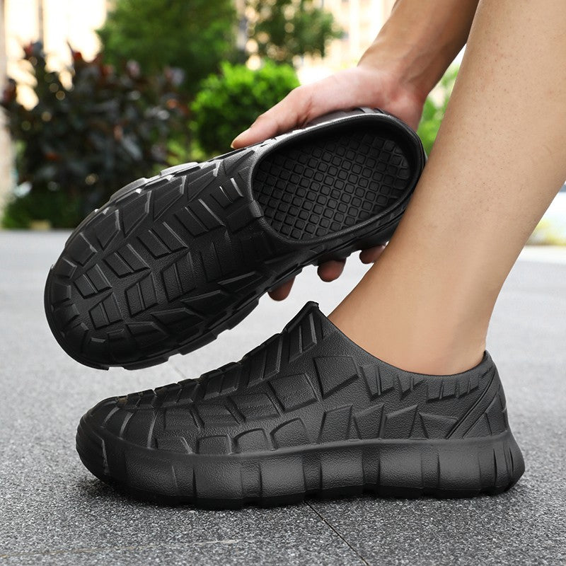 Slip-On Comfortable Ultra-Light Work Shoes, Oil-Proof, Dirt-Resistant, Waterproof, Non-Slip Chef Shoes, Sandals and Slippers