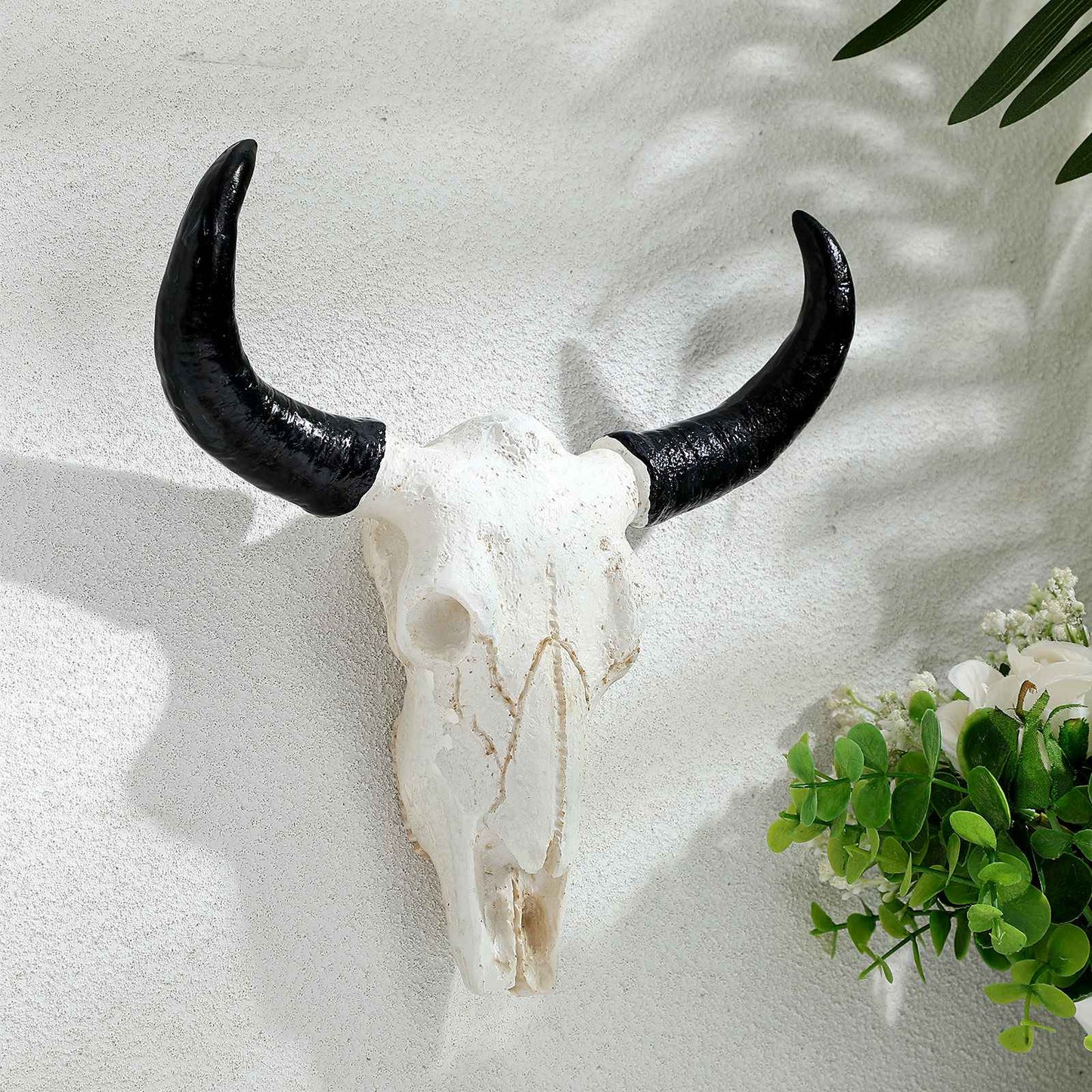 Skull Ox Horn Wall Hangers Resin Horn Cow Skull Wall Hanging Ornament Resin Bull Skull Decoration For Home Office